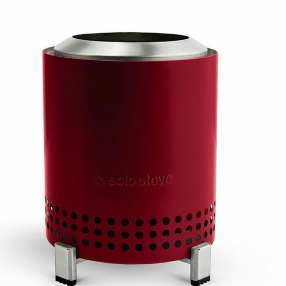Solo Stove 5-in W Stainless Round Portable Wood Burning Fire Pit Red Orange